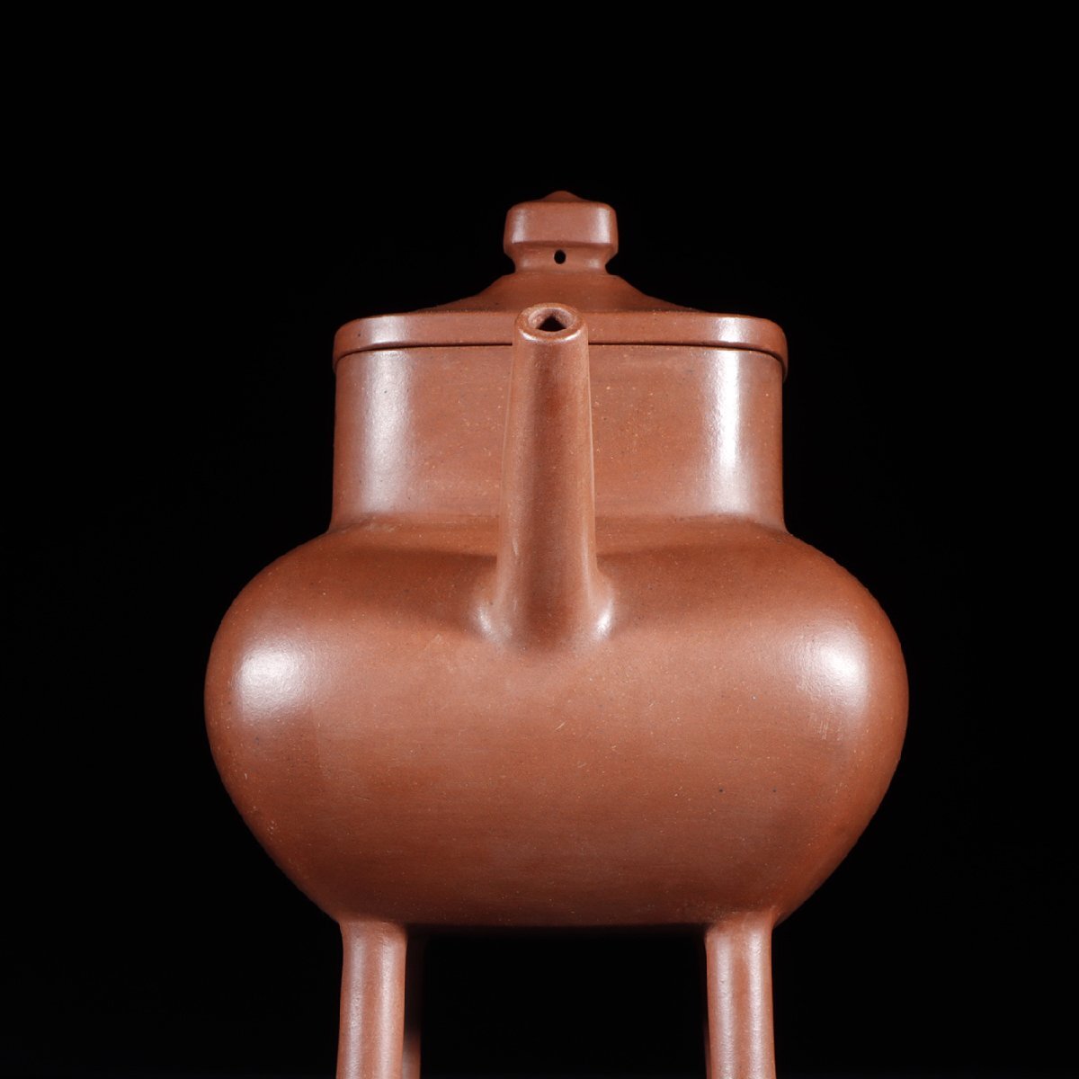 【安】明時代 陳用卿制 四足四方茶壺 宜興紫砂 ?；?朱泥急須 煎茶道具 茶壷 古美味 古董品 時代物 348