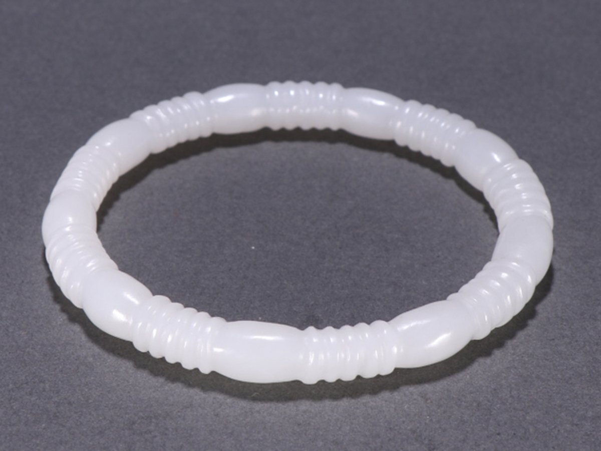 【安】清時代 和田玉 腕輪 極細工 古置物 古擺件 中國古美術 古美味 時代物 古董品 317