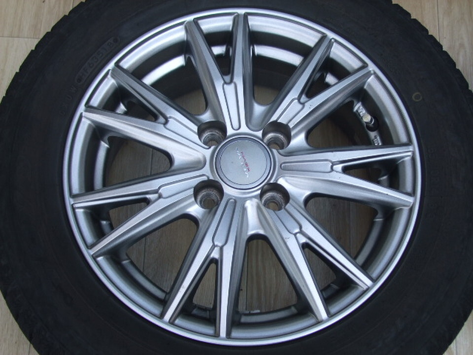 Weds VELVA アクア パッソ ヴィッツ マーチ ソリオ スイフト 5.5J 100 +38 2018年製 バリ溝 165/70R14 4本 C03_画像4