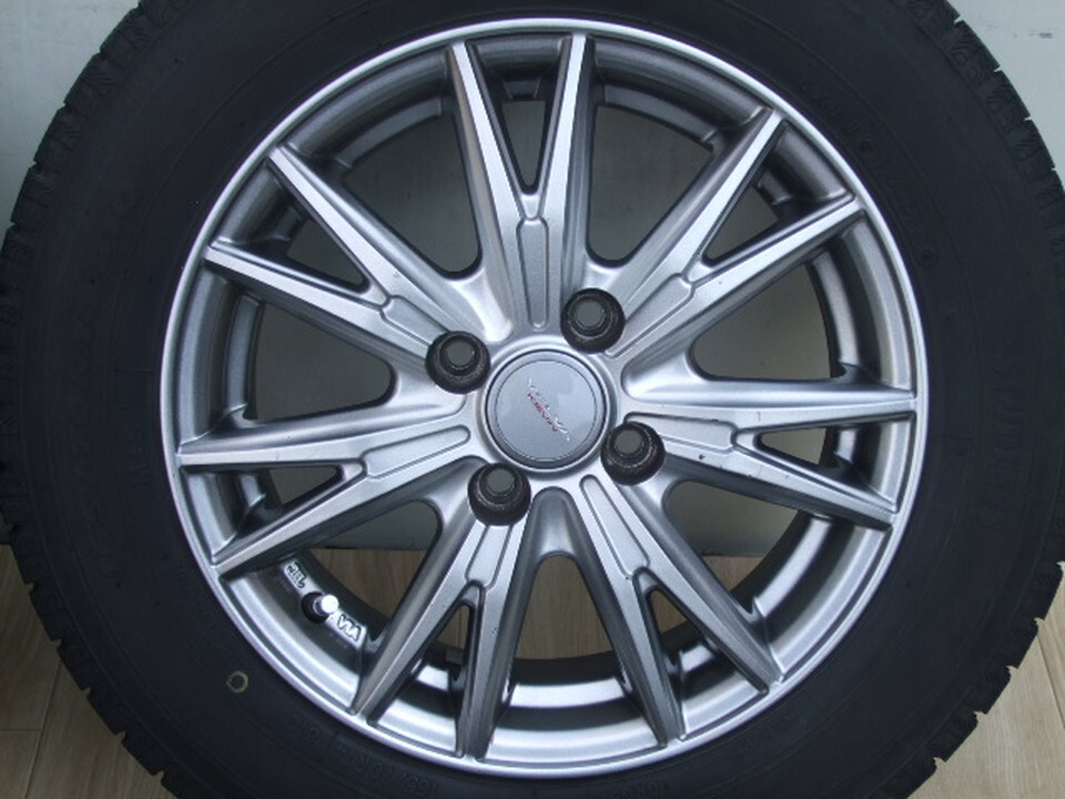 Weds VELVA アクア パッソ ヴィッツ マーチ ソリオ スイフト 5.5J 100 +38 2018年製 バリ溝 165/70R14 4本 C03_画像3
