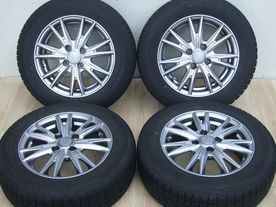 Weds VELVA アクア パッソ ヴィッツ マーチ ソリオ スイフト 5.5J 100 +38 2018年製 バリ溝 165/70R14 4本 C03_画像1