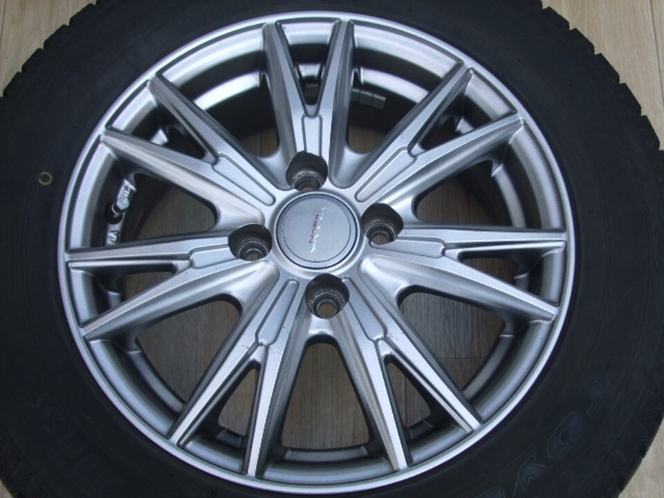 Weds VELVA アクア パッソ ヴィッツ マーチ ソリオ スイフト 5.5J 100 +38 2018年製 バリ溝 165/70R14 4本 C03_画像5