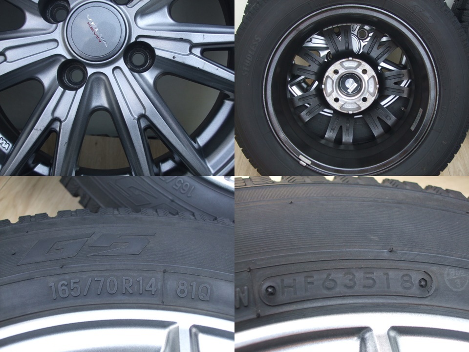 Weds VELVA アクア パッソ ヴィッツ マーチ ソリオ スイフト 5.5J 100 +38 2018年製 バリ溝 165/70R14 4本 C03_画像6