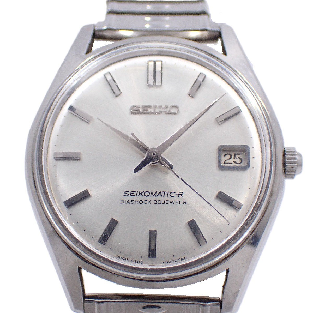 SEIKO セイコーマチック-R 自動巻き メンズ 腕時計 シルバー文字盤 社外ベルト 8305-8010【いおき質店】