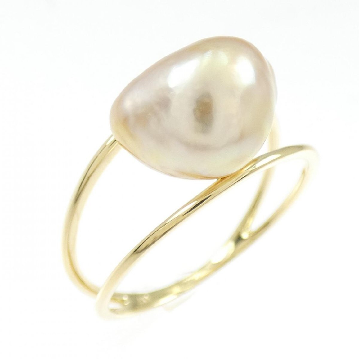 K18YG 白蝶パール リング_画像1