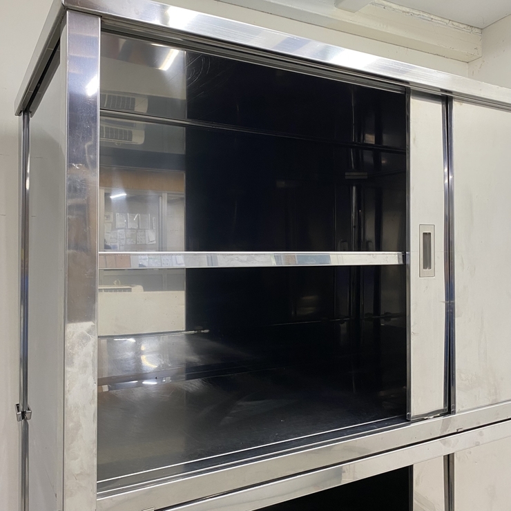 【中古】 A09080 食器保管庫 上下2分割式 ステンレス 戸棚 W1800 x D745 x H1810 mm【業務用】【厨房用】【営業所止・リフト有直送可】P_画像6