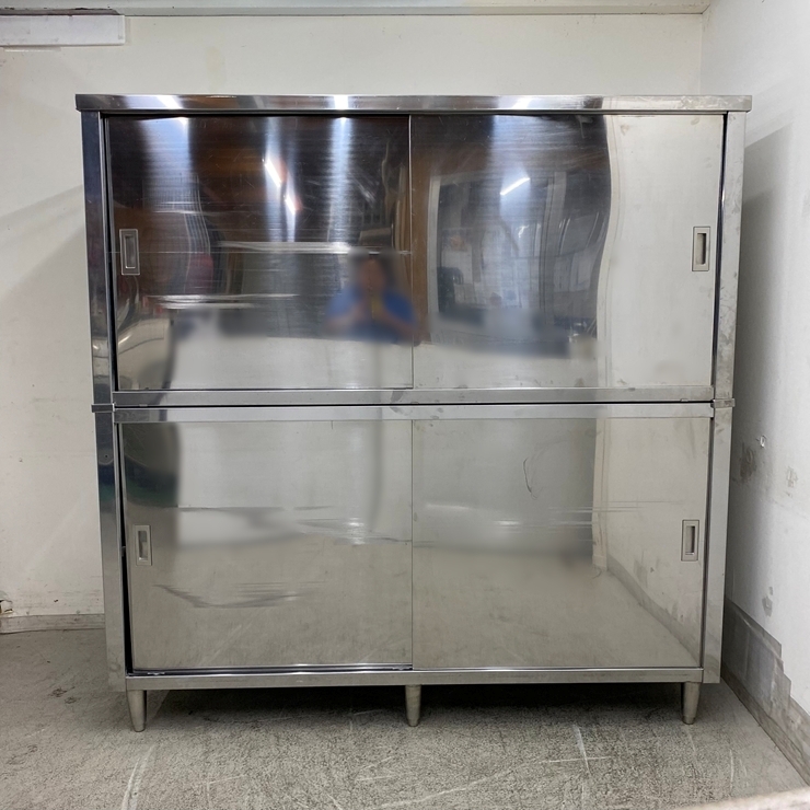 【中古】 A09080 食器保管庫 上下2分割式 ステンレス 戸棚 W1800 x D745 x H1810 mm【業務用】【厨房用】【営業所止・リフト有直送可】P_画像2