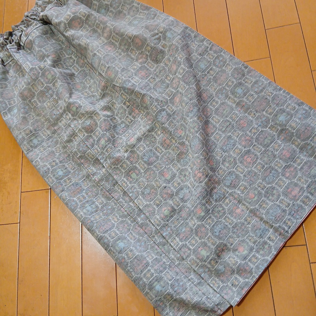 着物リメイクスカート正絹紬