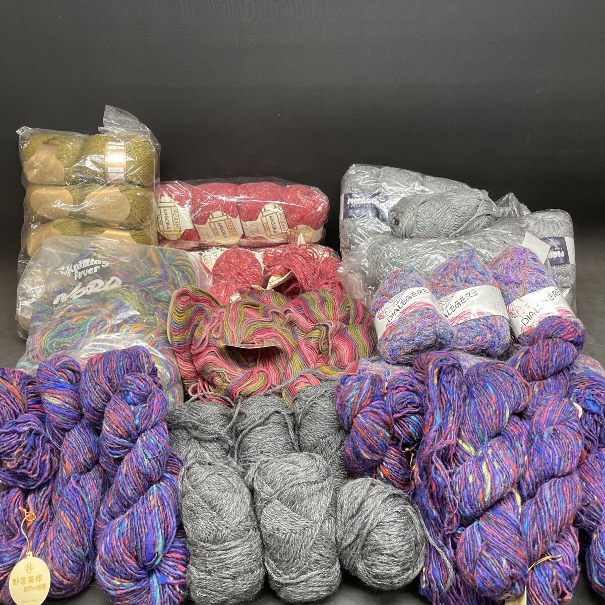 G3274 【大量！毛纟 まとめて】 野呂英作 他 毛 アンゴラ ラムウール アルパカ モヘア ナイロン家庭用 編物 手工蕓 中古 長期保管品 