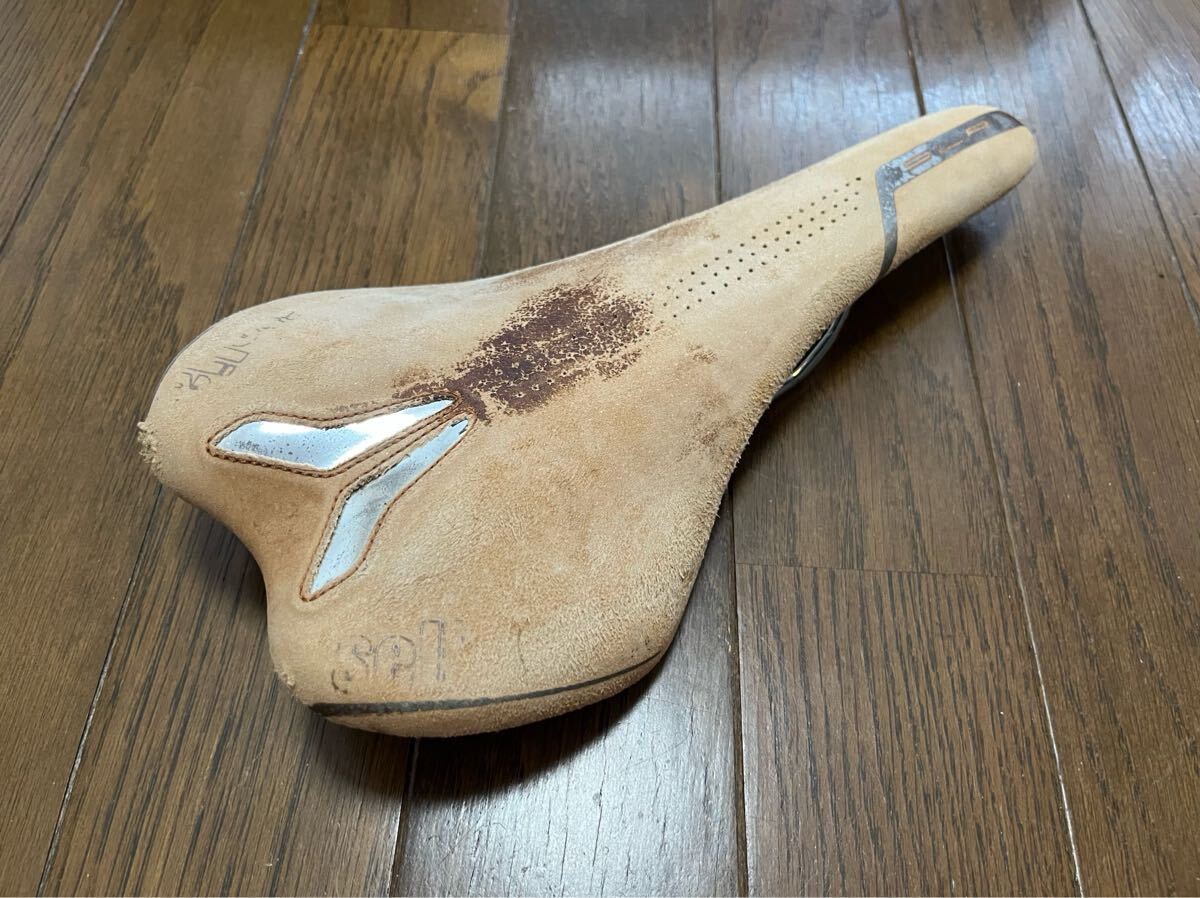 ◆ SELLE ITALIA SLR Ti316 チタン レール サドル 茶 ブラウン ヌバック 130mm x 275mm セライタリア