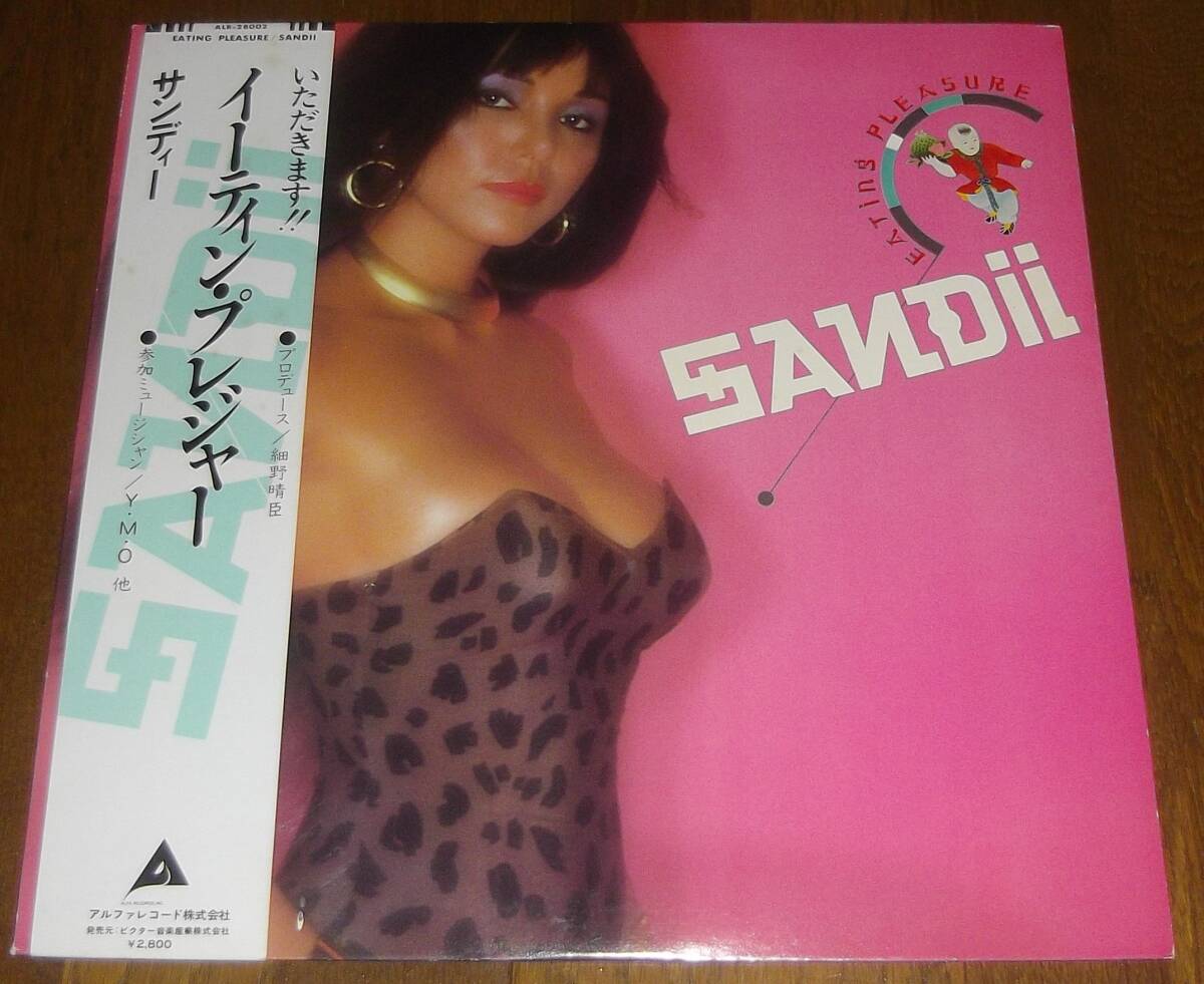 サンディー　[イーティン・プレジャー]　LP　SANDII 細野晴臣 久保田麻琴 高橋幸宏 坂本龍一 大村憲司 松武秀樹_画像1