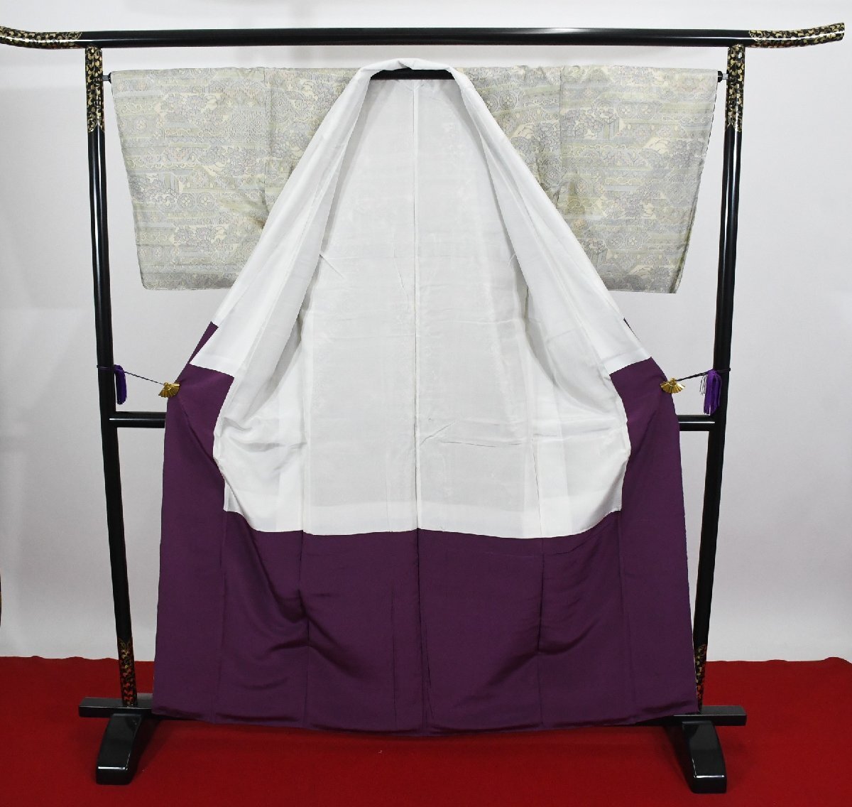 大島紬 正絹 和更紗 身丈157cm 裄丈66cm ★着物 pb-3599 桜庭呉服店_画像9