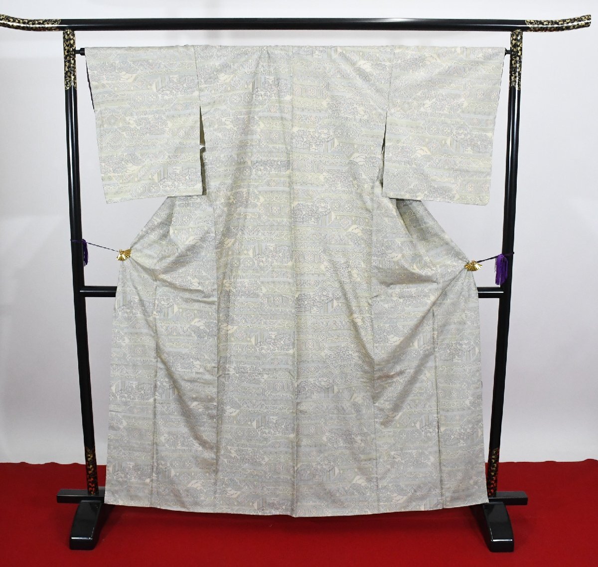 大島紬 正絹 和更紗 身丈157cm 裄丈66cm ★着物 pb-3599 桜庭呉服店_画像2