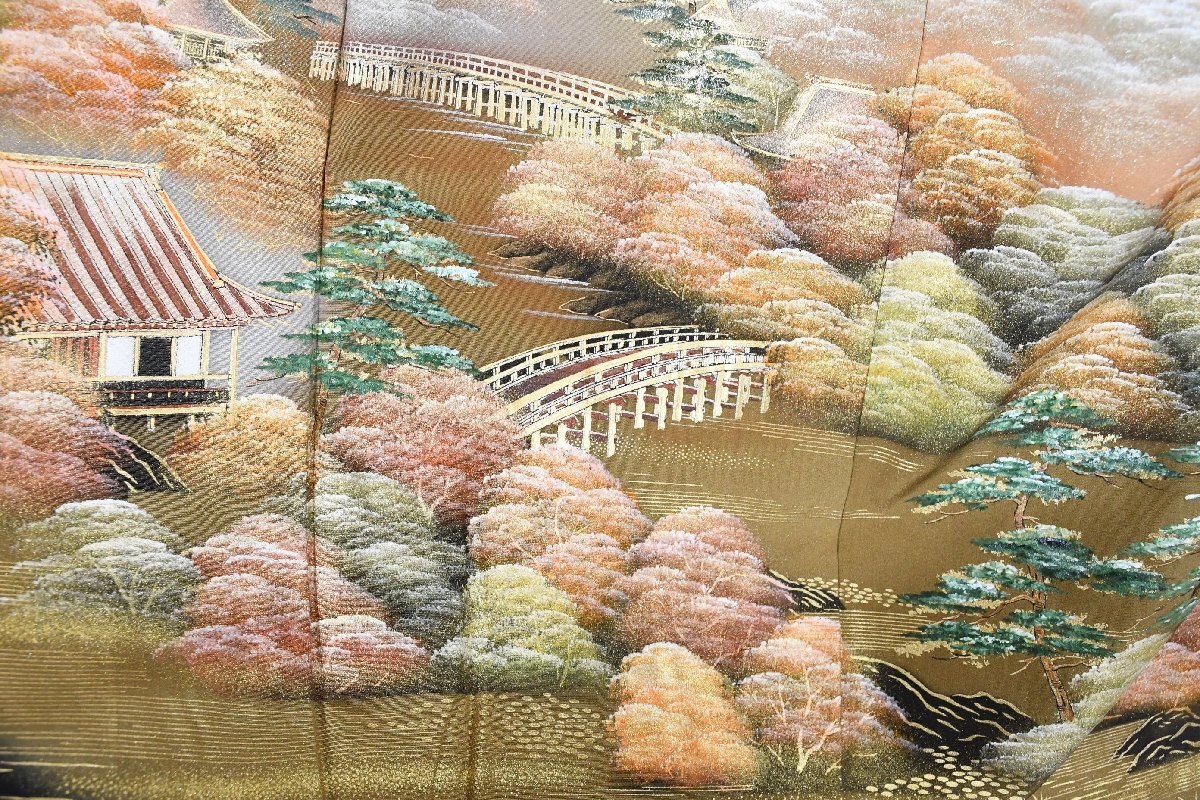 黒留袖 結婚式 京風景 身丈153cm 裄丈65cm ★着物 e-1400 桜庭呉服店_画像5