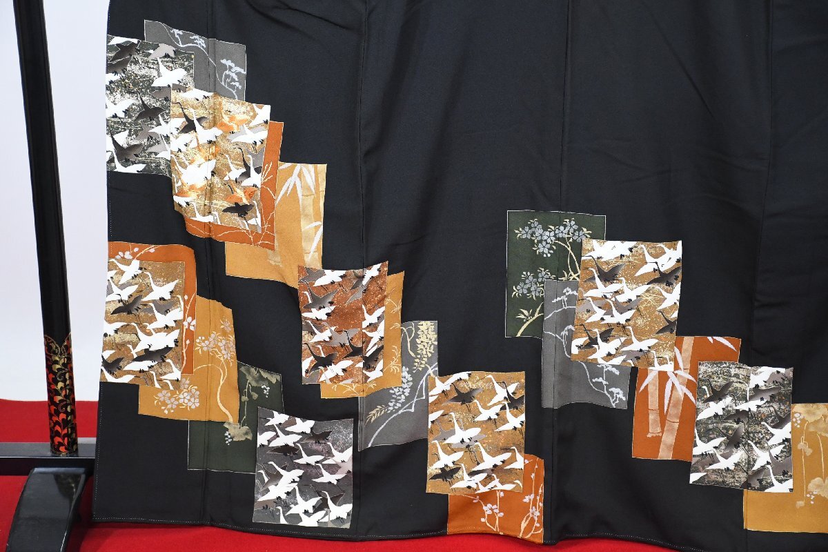 黒留袖 結婚式 舞鶴 竹 吉祥文様 身丈162cm 裄丈67cm ★着物 e-1402 桜庭呉服店_画像2