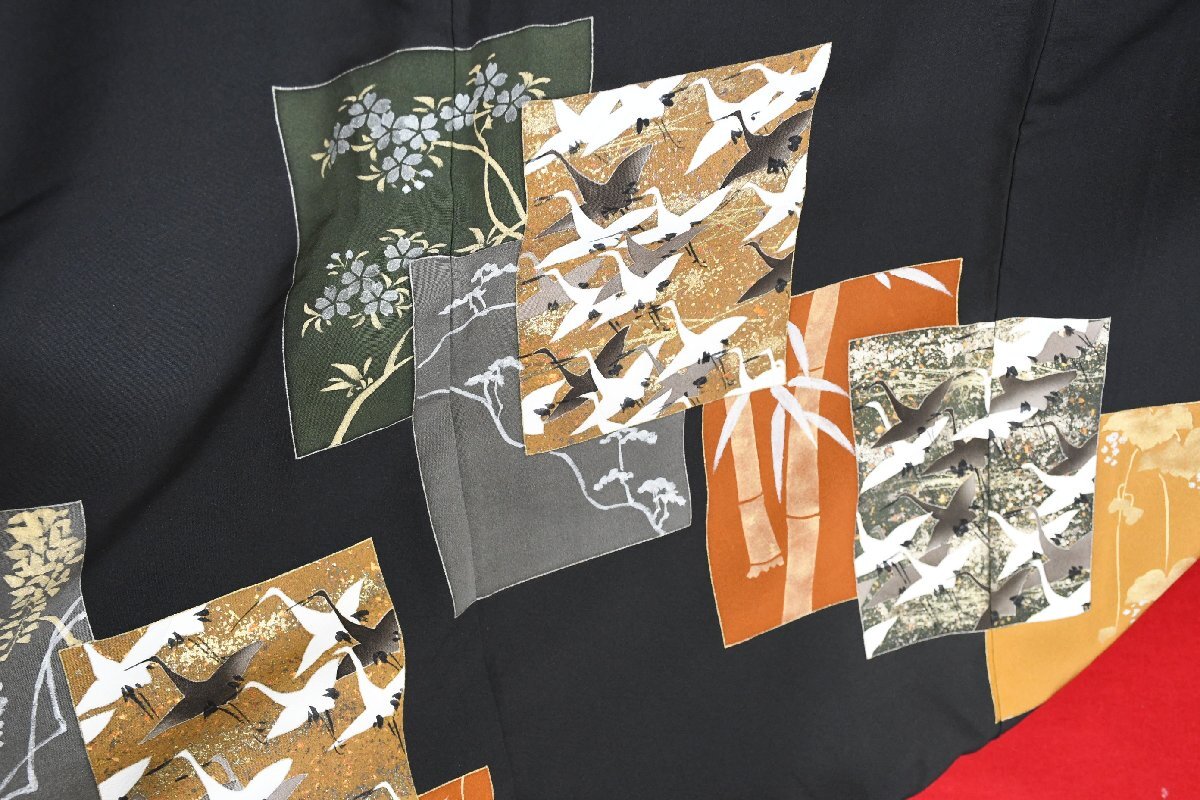 黒留袖 結婚式 舞鶴 竹 吉祥文様 身丈162cm 裄丈67cm ★着物 e-1402 桜庭呉服店_画像6