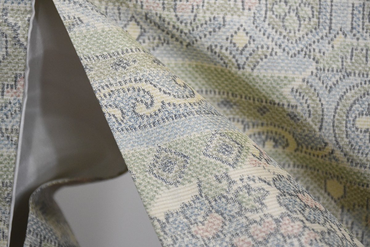 大島紬 正絹 和更紗 身丈157cm 裄丈66cm ★着物 pb-3599 桜庭呉服店_画像6