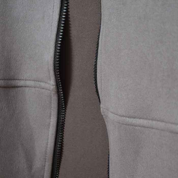 新品☆L〜LL 大きいサイズ フェイクスエード ノーカラー ジャケット レディース アウター オシャレ 秋冬/グレー/メール便可/C02-206_画像4