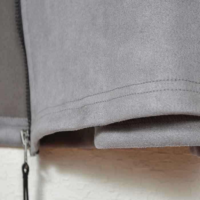 新品☆L〜LL 大きいサイズ フェイクスエード ノーカラー ジャケット レディース アウター オシャレ 秋冬/グレー/メール便可/C02-206_画像5