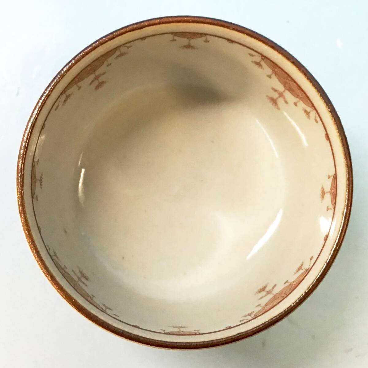 九谷焼 福島武山 赤絵 赤細描小紋 盃 酒盃 共箱 共布 陶歴 酒器 ぐい呑 伝統工芸 陶磁器 陶器 骨董 和食器 コレクション 九谷佐野窯_画像5