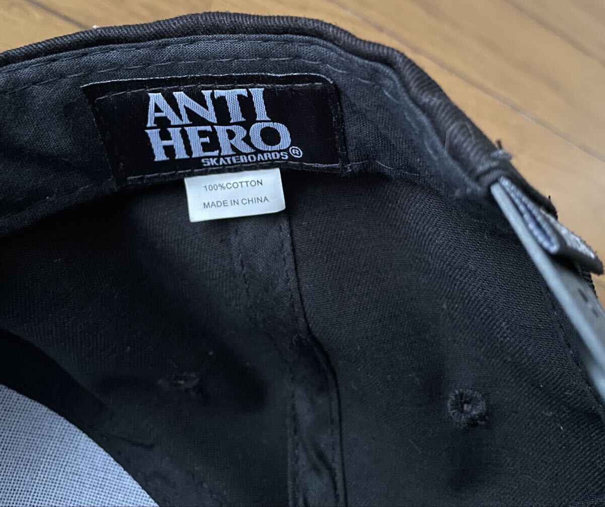 ANTIHERO アンタイヒーロー　キャップ CAP ブラック　スケートボード　スケボー　西海岸　廃盤　希少_画像6