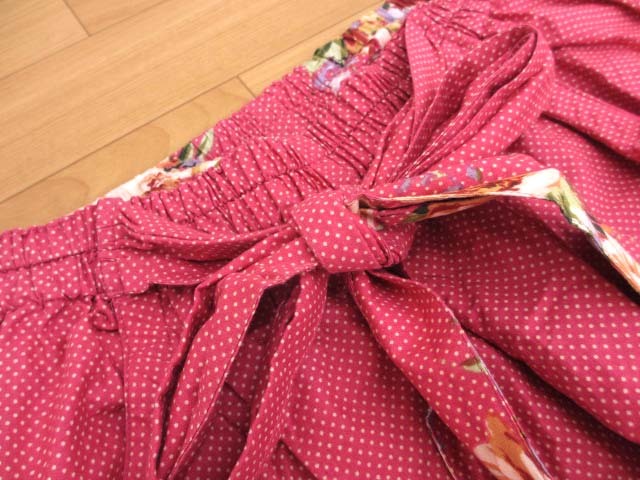 【Y】イクコ IKUKO リボン ドット イージーパンツ M_画像4