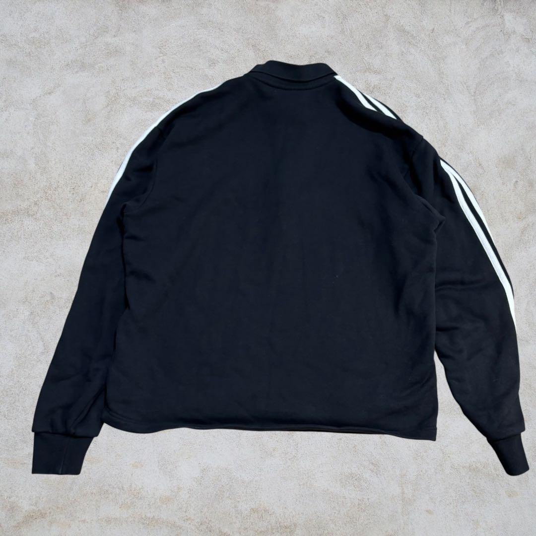 【常田大希着用】adidas 3ストライプス ロングスリーブ ポロシャツ S 黒 常田大希着用】adidas 3ストライプス ロングスリーブ ポロシャツ