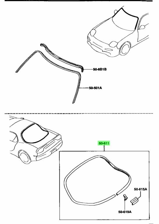 新品 マツダ純正 RX-7 FD3S リアウインドウ モール リアガラスモール リヤ ウインドウ ガラス Mazda Genuine RX7 Rear Window Molding JDM_画像2