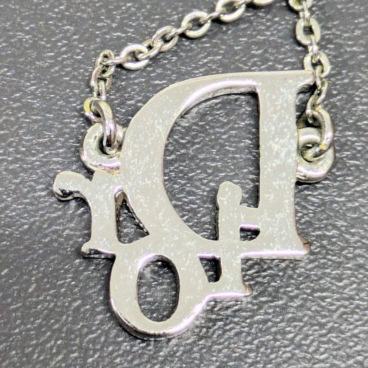 【レア品】クリスチャンディオール Christian Dior ネックレス ピンクストーン　ロゴ　ビンテージ　レア