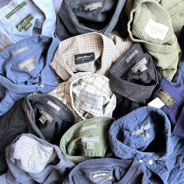 1点物◆エディーバウアー長袖ビッグサイズ黒無地シャツ古着メンズXLレディースOKアメカジ90sストリート/スポーツアウトドアブランド349876_画像3