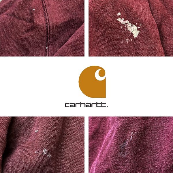 1点物◆カーハート袖プリント雰囲気系スウェットパーカー古着メンズXXLレディースOKアメカジ90sストリート/スポーツUSワークブランド349913_画像3