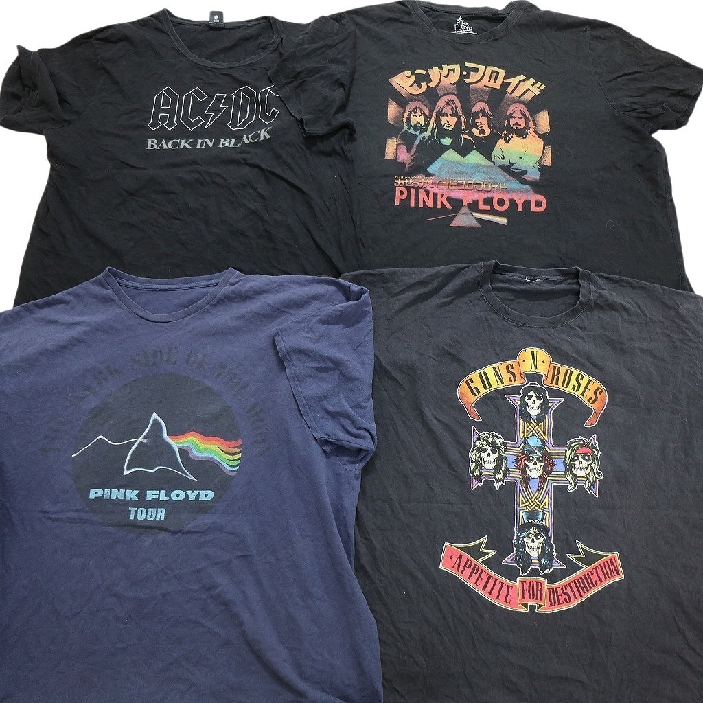 古著卸 まとめ売り 音楽?バンド 半袖Tシャツ 14枚セット (メンズ 2XL /3XL /4XL /5XL ) ピンクフロイド ニルヴァーナ NB8326 1円スタート