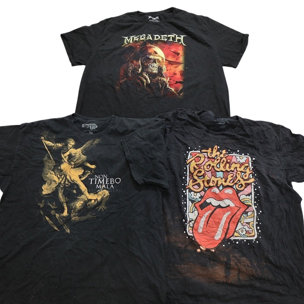 古著卸 まとめ売り 音楽?バンド 半袖Tシャツ 14枚セット (メンズ 2XL /3XL /4XL /5XL ) ピンクフロイド ニルヴァーナ NB8326 1円スタート