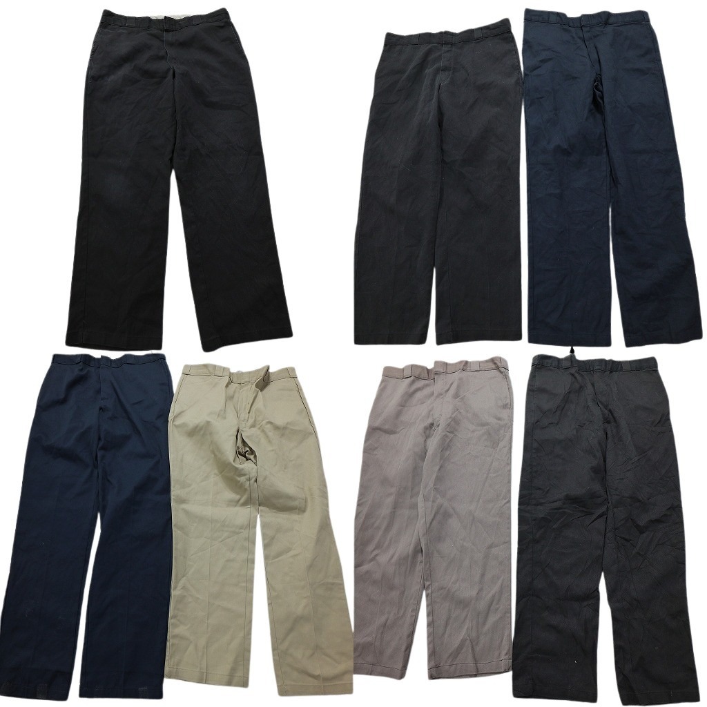 古着卸 まとめ売り ディッキーズ Dickies 874 ワーク パンツ 7枚セット (メンズ 38 ) ワイド ブラック ネイビー NB6358 1円スタート_画像1