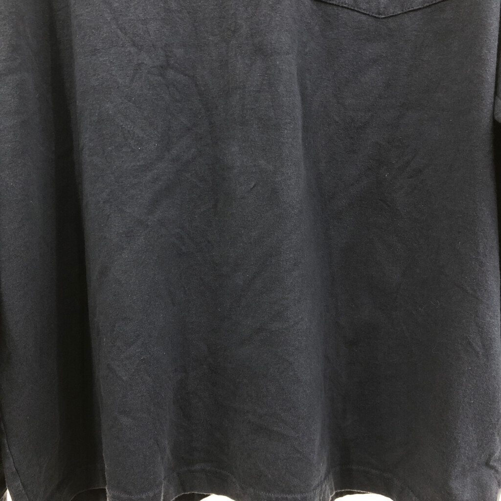 Carhartt カーハート ポケット 長袖Ｔシャツ ワンポイント ネイビー (メンズ L) 中古 古着 Q7083_画像4
