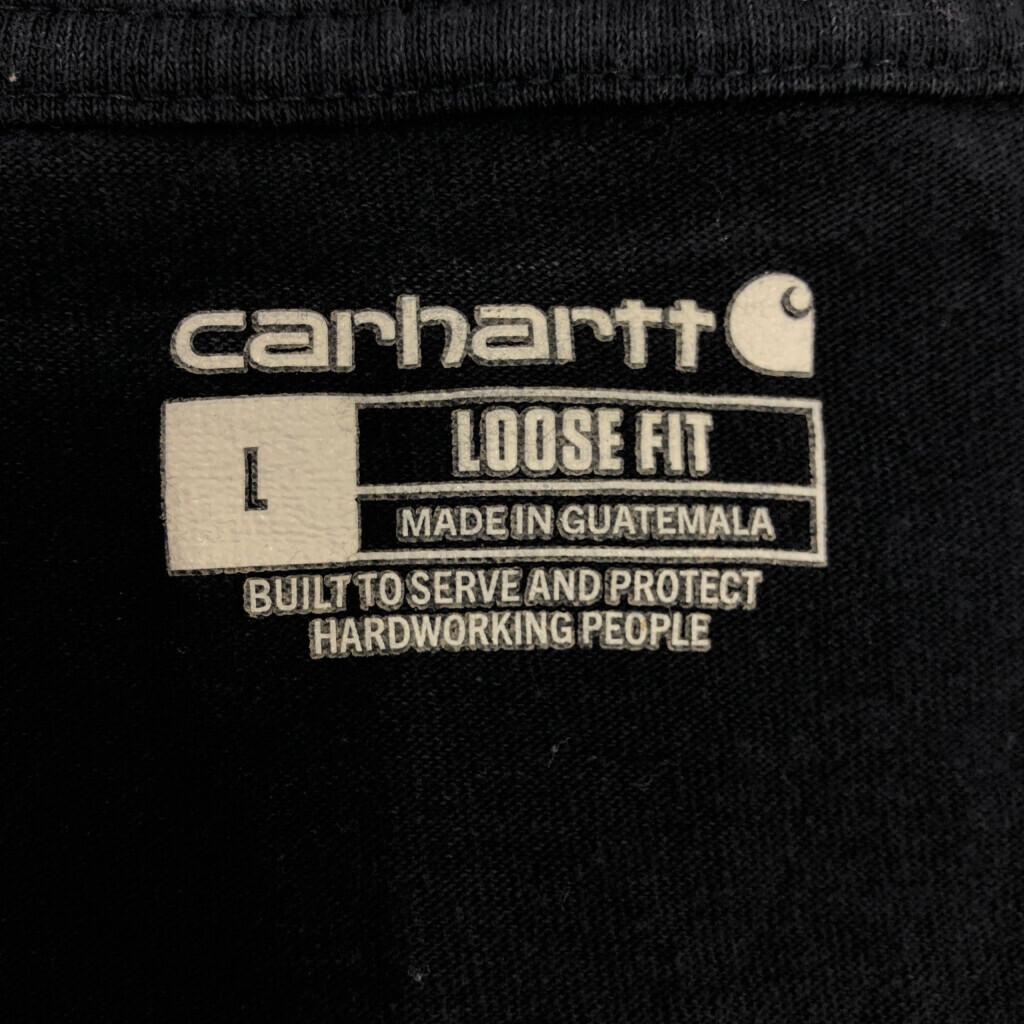 Carhartt カーハート ポケット 長袖Ｔシャツ ワンポイント ネイビー (メンズ L) 中古 古着 Q7083_画像6