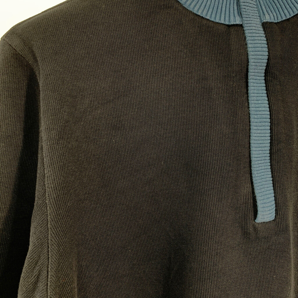 HUGO BOSS ヒューゴボス ハーフジップ コットン ニット セーター ネイビー (メンズ) 中古 古着 S9289_画像3