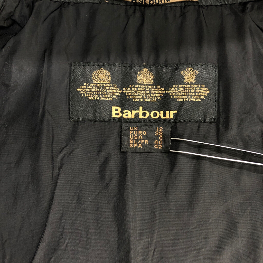 Barbour バブアー SHAPED M'FIBRE QUILT SHORT キルティングジャケット ブラック(レディース 8)中古 古着 v4014_画像4