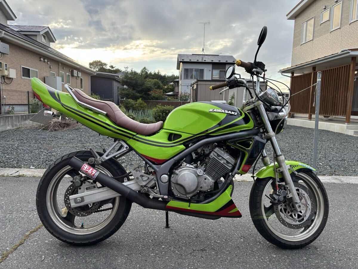 バリオス1型 規制前45馬力 16v化セル一発 カワサキグリーン カスタムパーツ多数 希少車