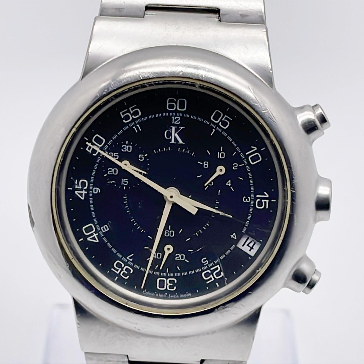 【64203】カルバンクライン メンズ腕時計 K18171 SS 黒 QZ_画像1