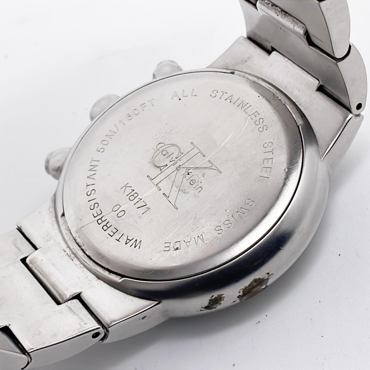 【64203】カルバンクライン メンズ腕時計 K18171 SS 黒 QZ_画像4