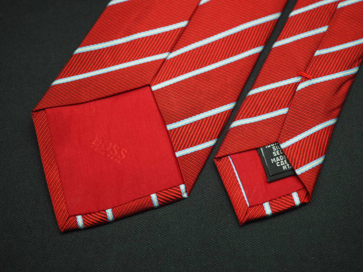 美品【HUGO BOSS ヒューゴ ボス】 F2065 赤系 SILK ブランド ネクタイ 古着 良品 転売 仕入_画像8