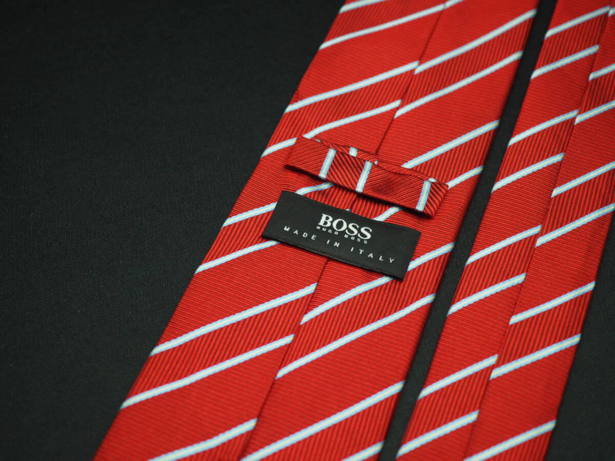 美品【HUGO BOSS ヒューゴ ボス】 F2065 赤系 SILK ブランド ネクタイ 古着 良品 転売 仕入_画像7