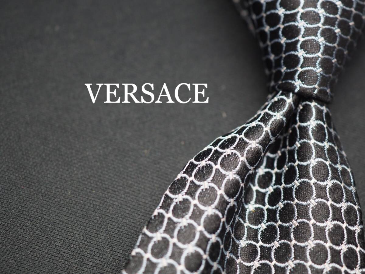 美品【VERSACE ヴェルサーチ】 F2161 ブラック系 SILK ブランド ネクタイ 古著 良品 転売 仕入