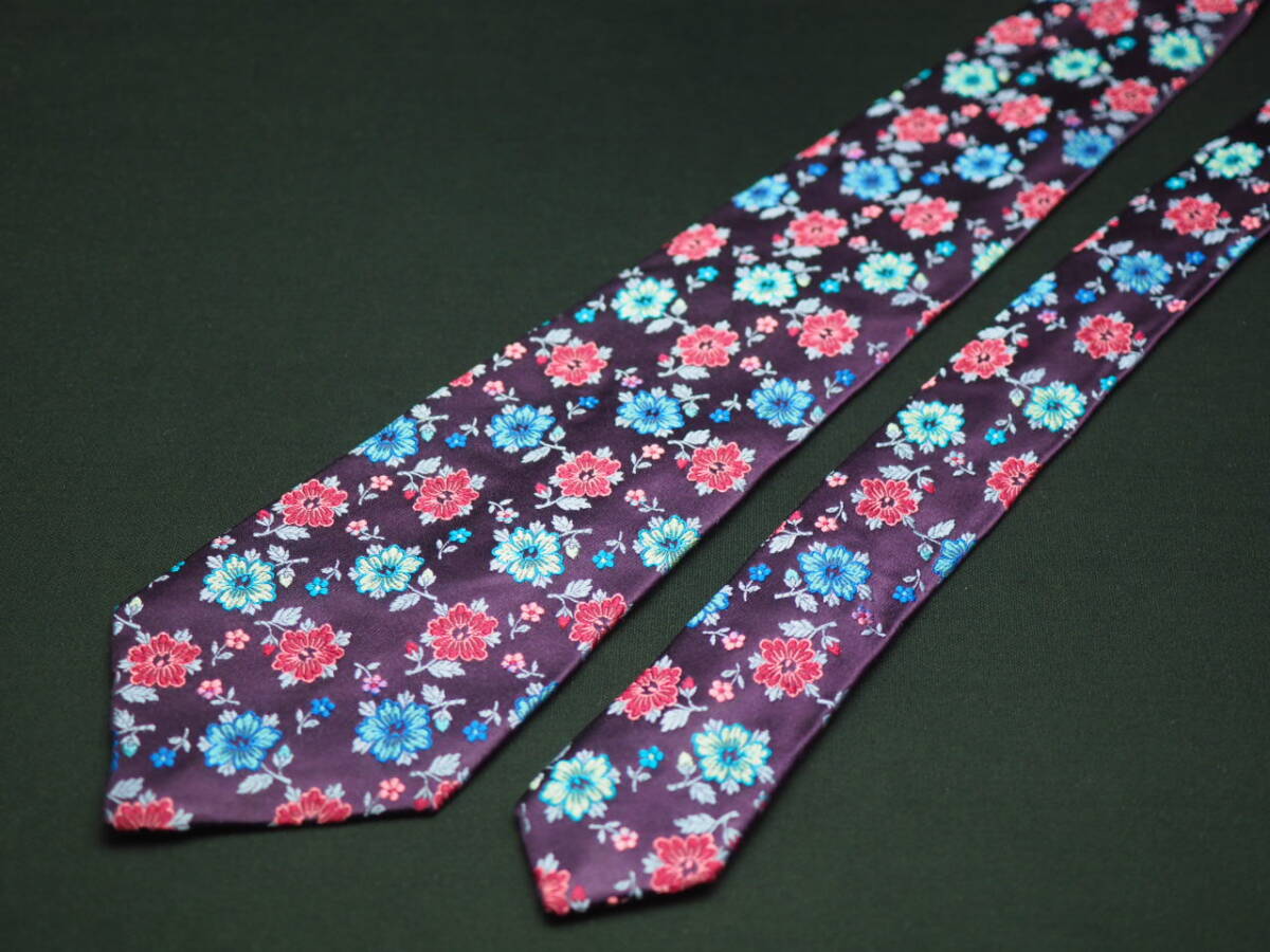 美品【Paul Smith ポールスミス】 F2351 花 SILK ブランド ネクタイ 古著 良品 転売 仕入