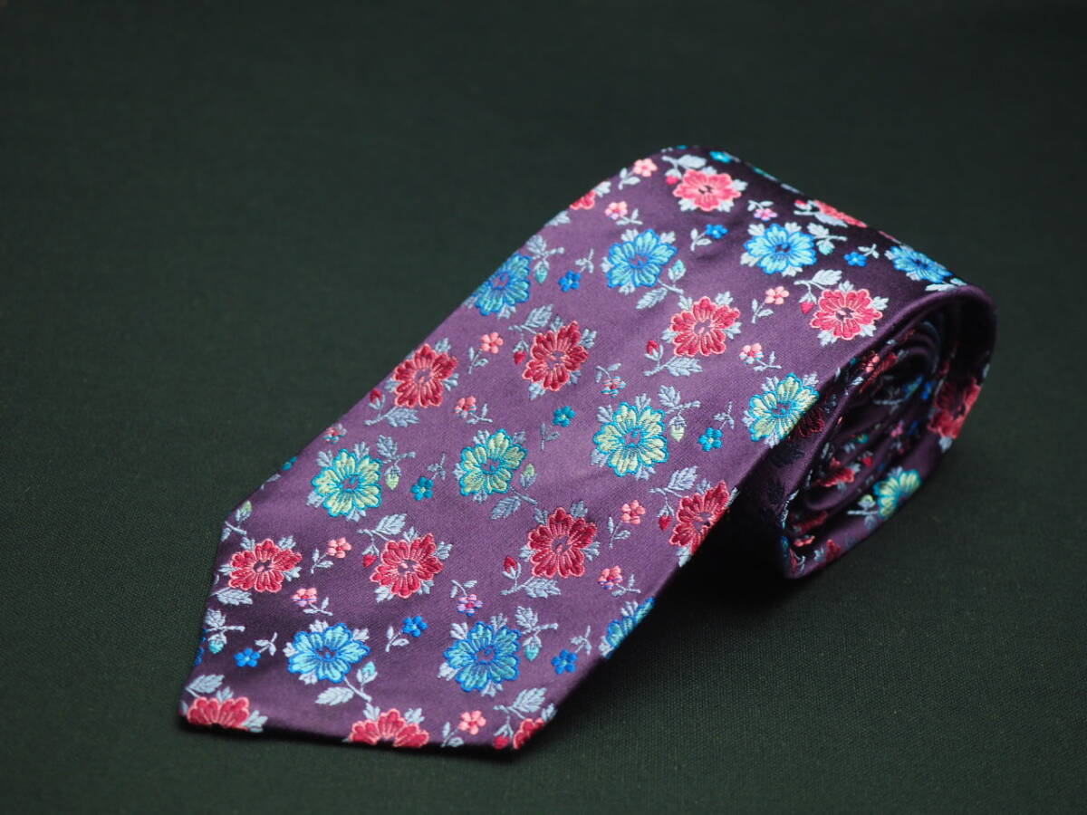 美品【Paul Smith ポールスミス】 F2351 花 SILK ブランド ネクタイ 古著 良品 転売 仕入
