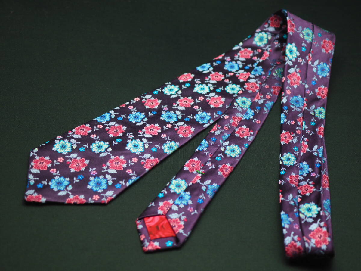 美品【Paul Smith ポールスミス】 F2351 花 SILK ブランド ネクタイ 古著 良品 転売 仕入