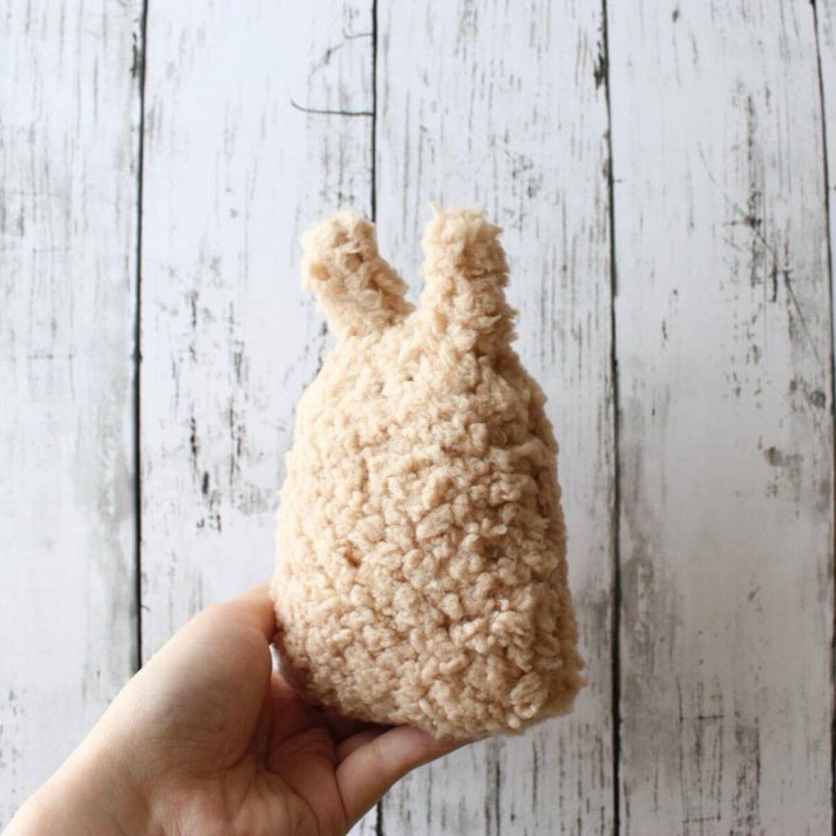 【生えうさぎぬいぐるみ】オリジナルキャラクター　ハンドメイド手縫い　ブラウンボア