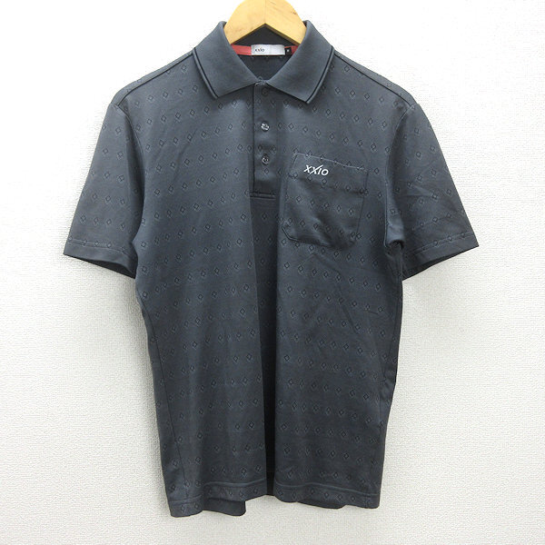 G■ゼクシオ/XXIO 半袖ポロシャツ/ゴルフウエア【M】灰系/men's/106【中古】■_画像1
