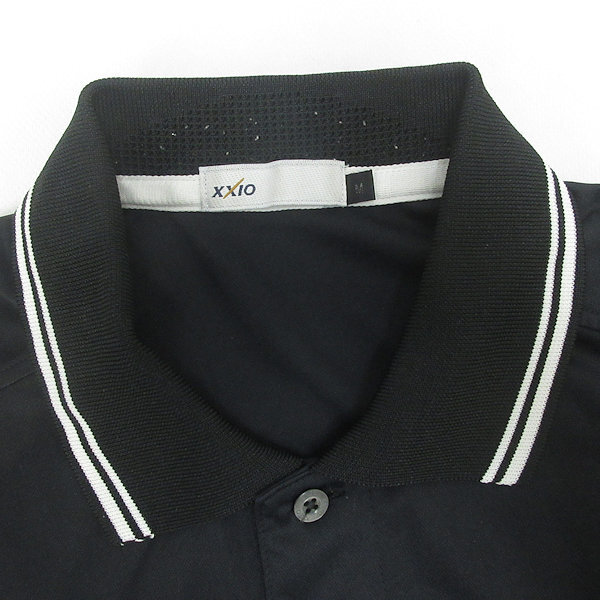 G■ゼクシオ/XXIO 半袖ポロシャツ/ゴルフウエア【M】黒/men's/108【中古】■_画像2